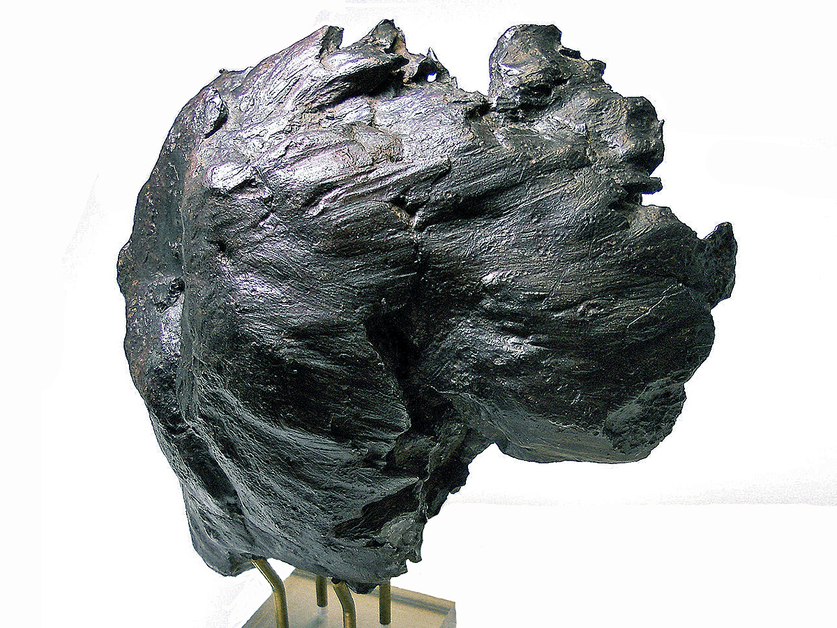 Tipikus repesz alakú vasmeteorit, repülés-orientált alakkal, éles folyásnyomokkal, fekete, kékes színű kéreggel. Hulláskor éles élek keletkeztek, de az orientáció alapján látszik a jellegzetes meteorit alak.